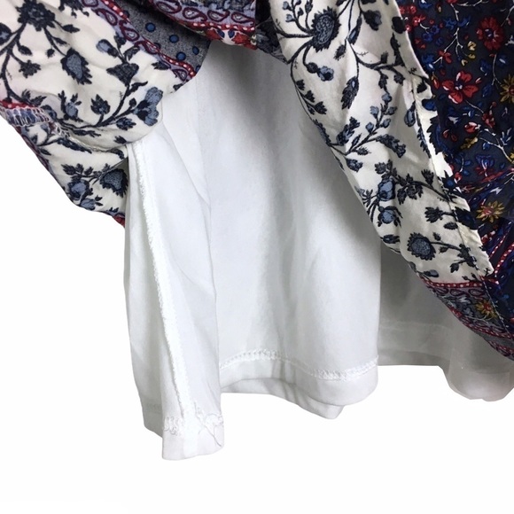 ENTRO Dress Patchwork Bell Sleeve Boho Prairie Peasant Hippie Gypsy Tunic Large - Picture 11 of 16